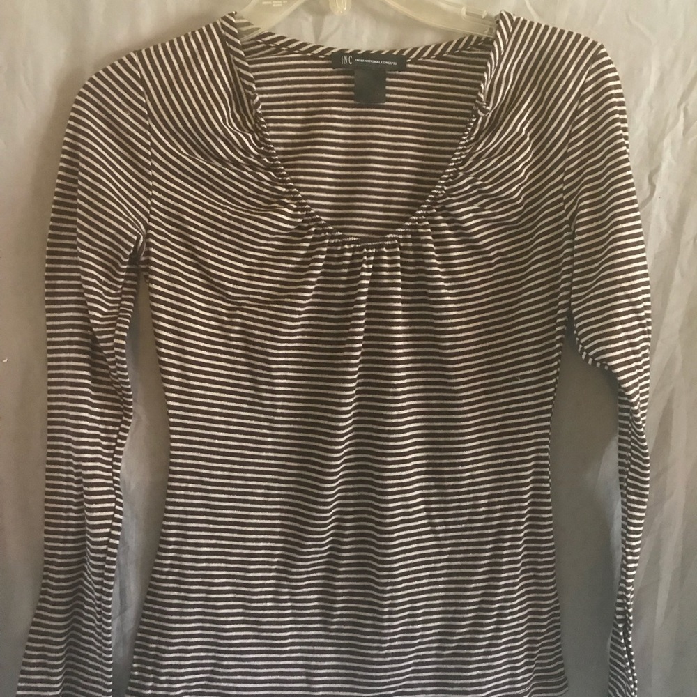INC International Concepts Brown Beige Gold Top